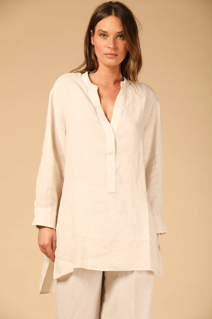 Image 1 de chemise pour femme à manches longues avec col coréen couleur stuc de Mason's