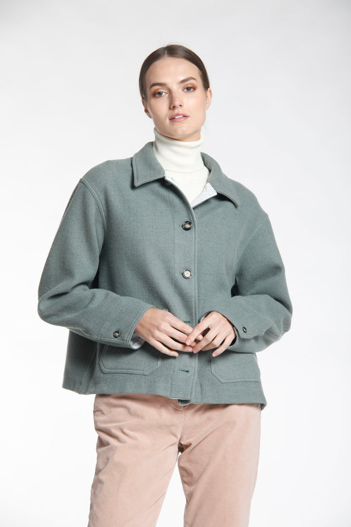 Image 1 de veste pour femme en laine modèle Irma couleur vert d'eau de Mason's 