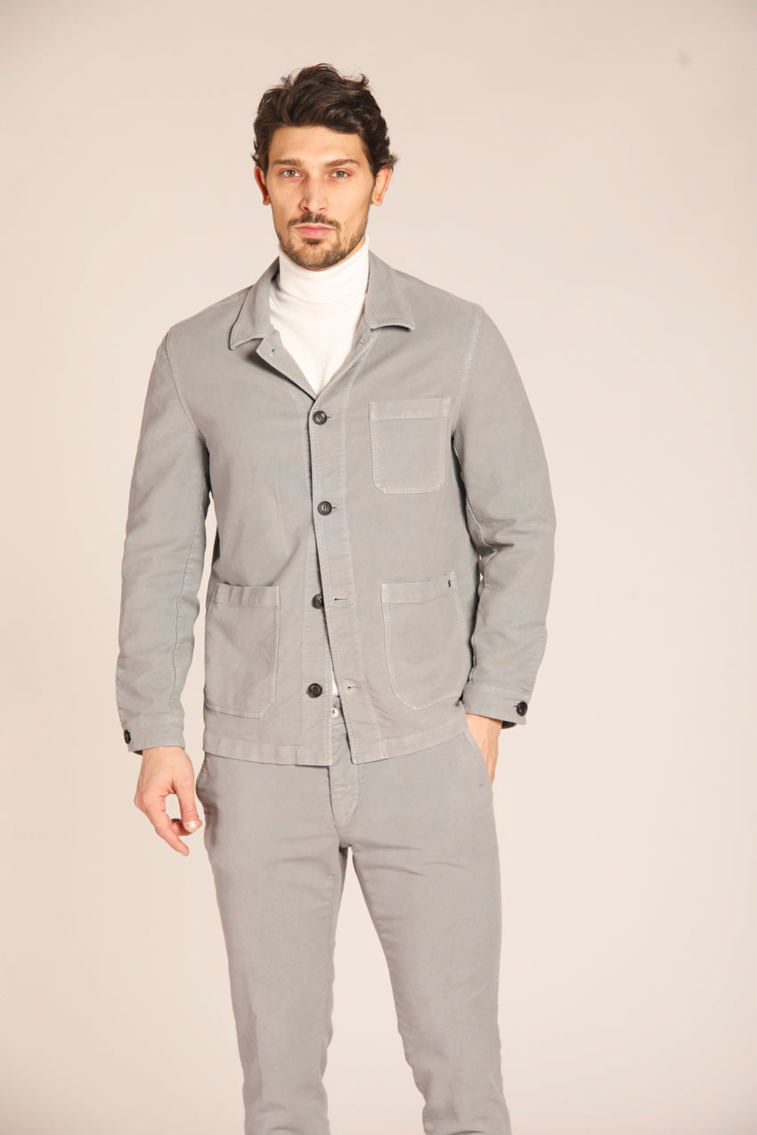immagine 1 di field jacket uomo modello M74 Work Jacket in grigio, slim fit di Mason's