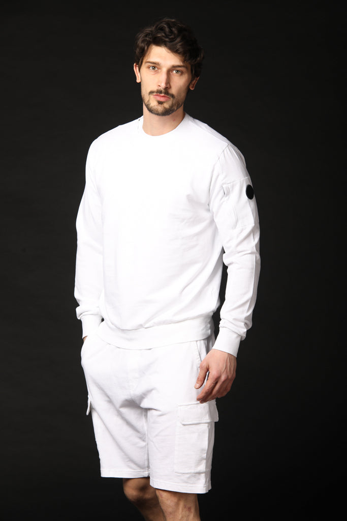 Image 1 de sweat-shirt pour homme modèle Marlon, de couleur blanc, coupe régulière, de Mason's