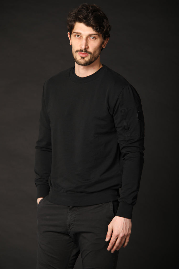 Image 1 de sweat-shirt pour homme modèle Marlon, en noir, coupe régulière, de Mason's