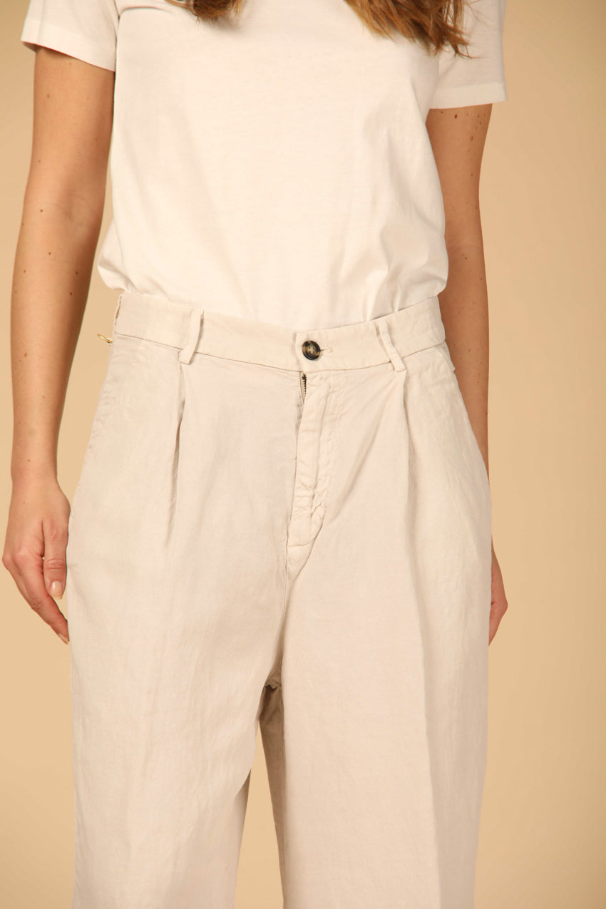 Image 2 de pantalon chino pour femme, modèle Ny Wide Pinces, en stuc straight fit de Mason's
