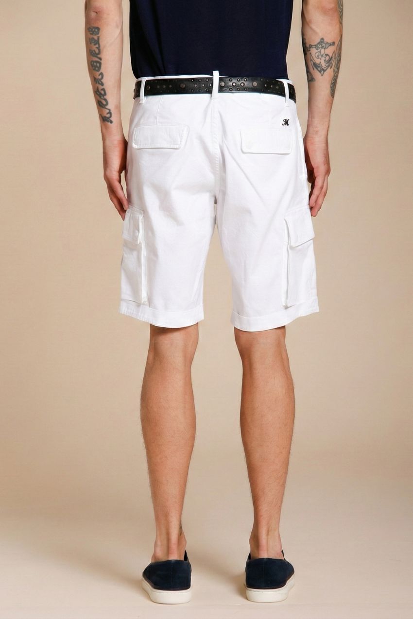 Chile Bermuda cargo homme en satin stretch slim fit ①