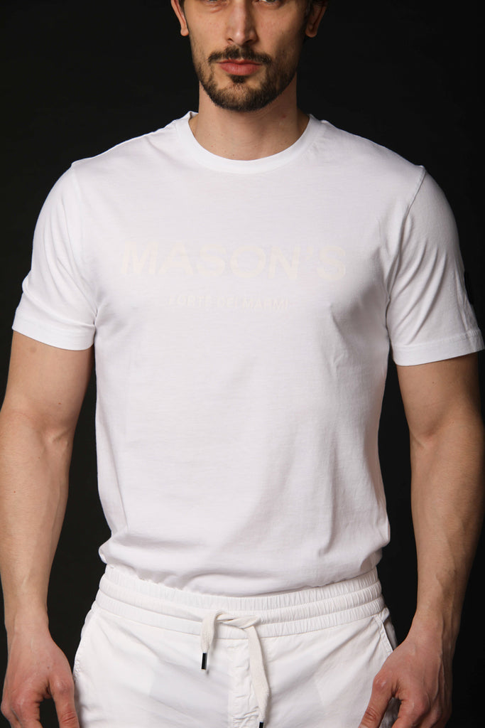 Image 1 de T-shirt homme modèle Tom MM en blanc, coupe régulière de Mason's