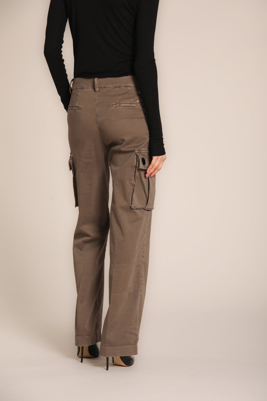 immagine 4 di pantalone cargo donna, modello Victoria di colore cacao, fit straight di Mason's