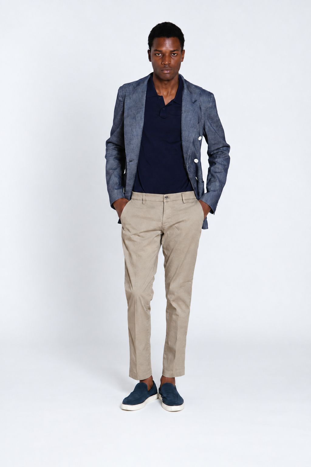 Milano men's chino pants in stretch gabardine extra slim fit ①