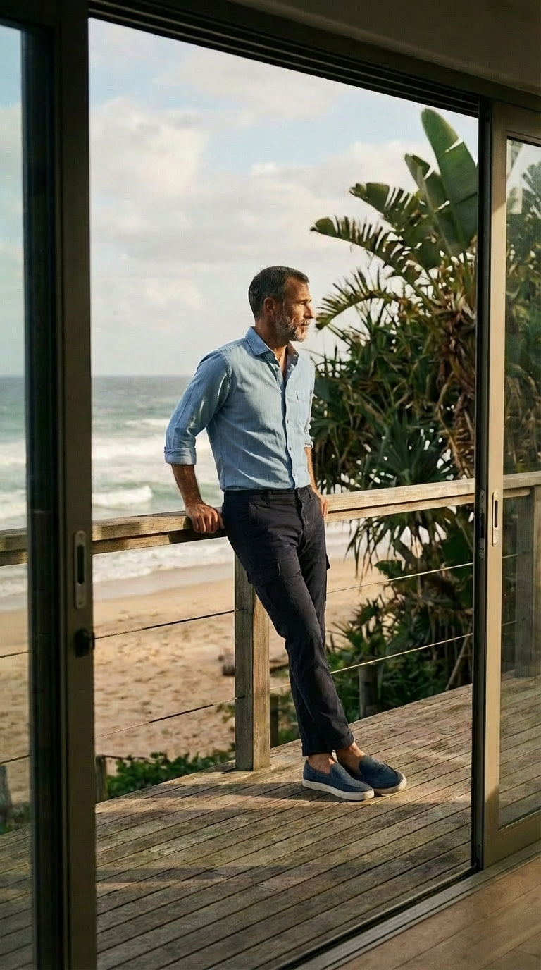 Chile men's cargo pants in stretch satin extra slim fit ①