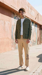 Denver M74 Hose Cargo Herren aus geflammtem Panama relaxed fit ①