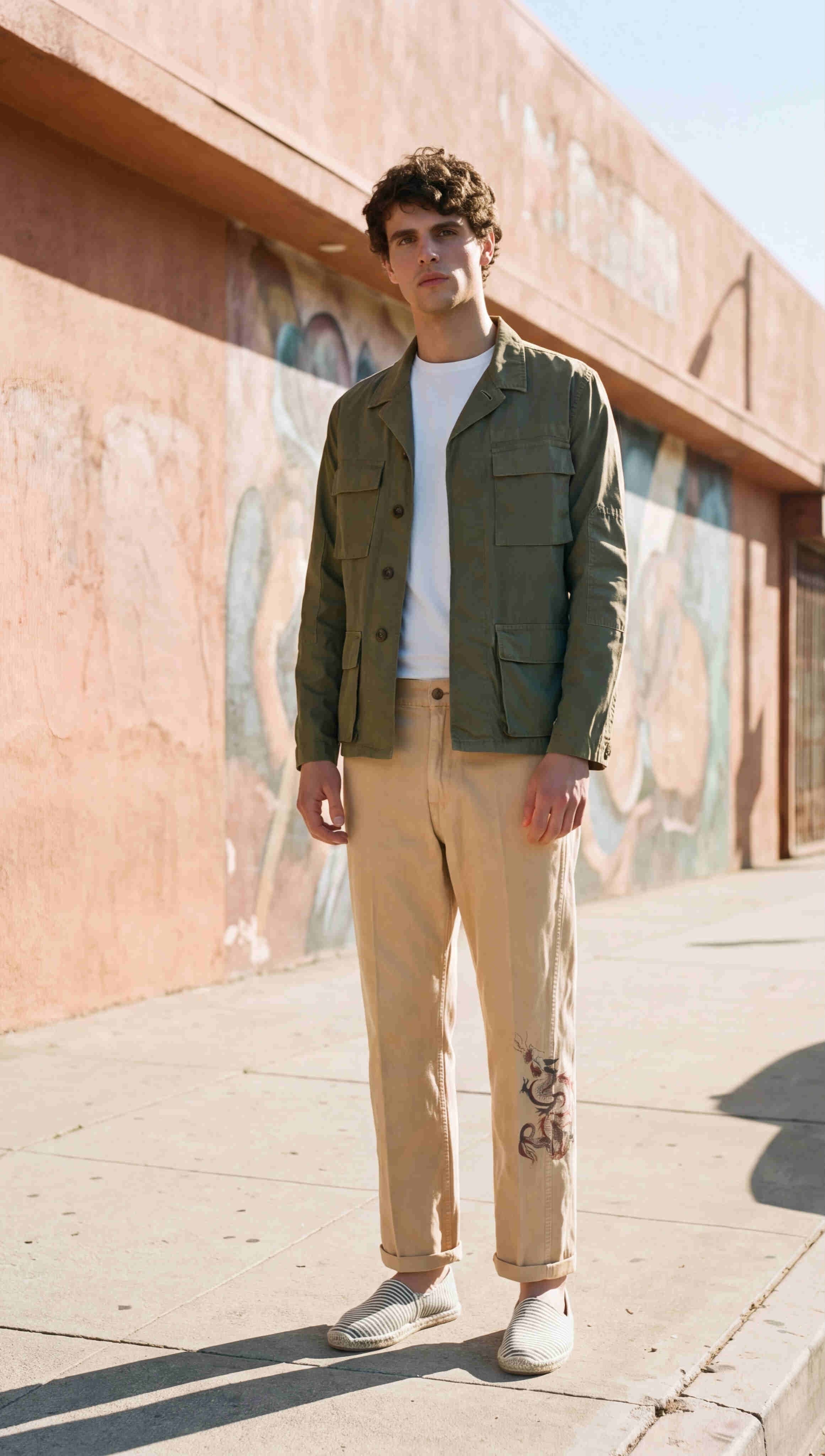 Denver M74 men's cargo pants in slub panama relaxed fit ①