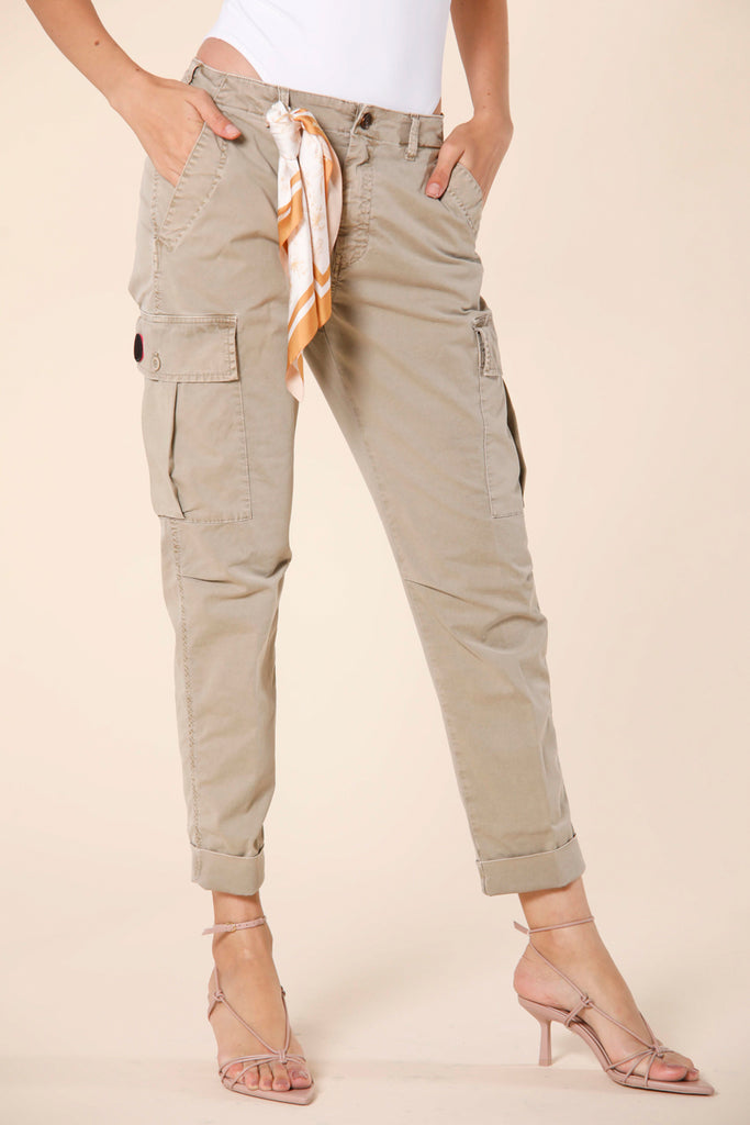 image 1 de pantalon cargo femme en twill de coton modèle judy archivio W en corde relaxed de Mason's