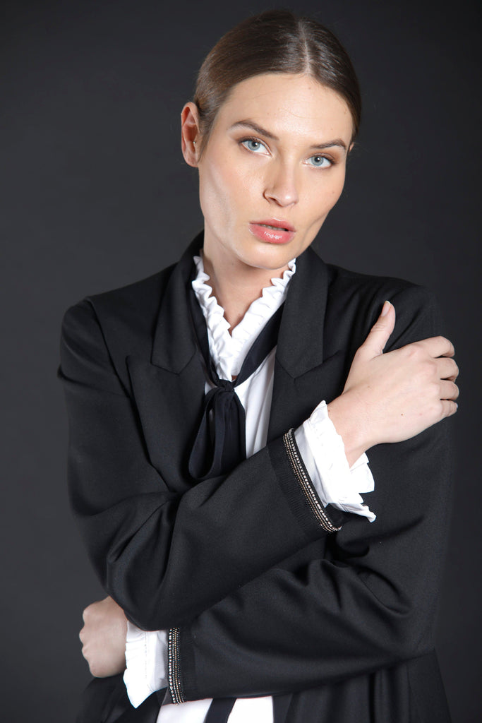 image 1 de veste femme en laine et viscose couleur noire modèle Letizia de Mason's