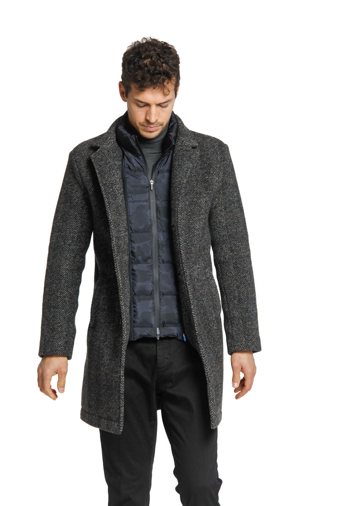 Los Angeles Manteau homme en laine avec motif résca