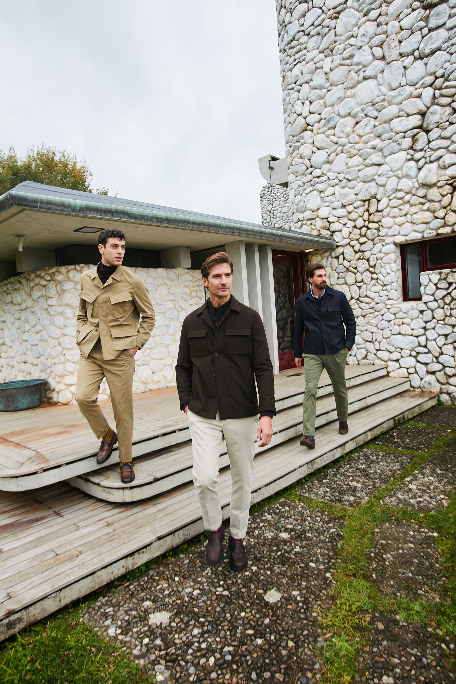 Mason's men's fall winter collection campaign featuring field jackets and chinos
