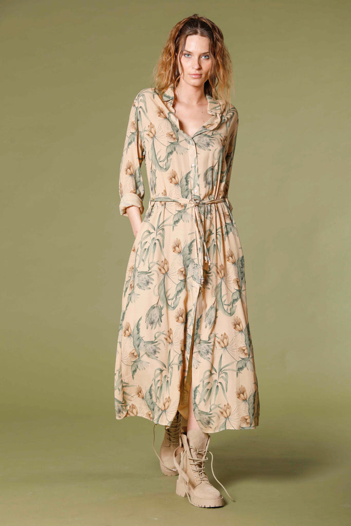 image 1 de robe longue femme en popeline avec motif floral Nicole Dress khaki foncé régulière de Mason's  
