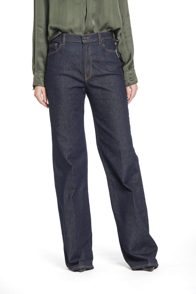 Image 2 de pantalon 5 poches pour femmes en denim bleu marine modèle Sienna de Mason's