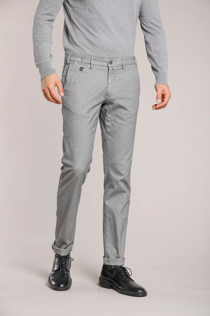 Torino Prestige pantalon chino homme en coton modal à micro motif coupe slim