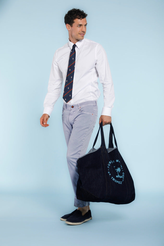 Mason's Bag sac unisexe en bleu denim avec inscription  ①