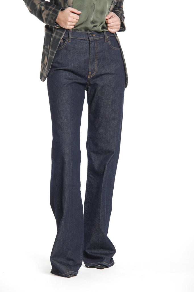 Image 3 de pantalon 5 poches pour femmes en denim bleu marine modèle Sienna de Mason's