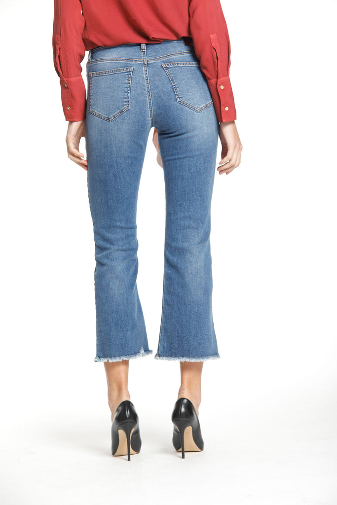 Image 5 de pantalon 5 poches pour femmes en denim bleu marine modèle Olivia par Mason's