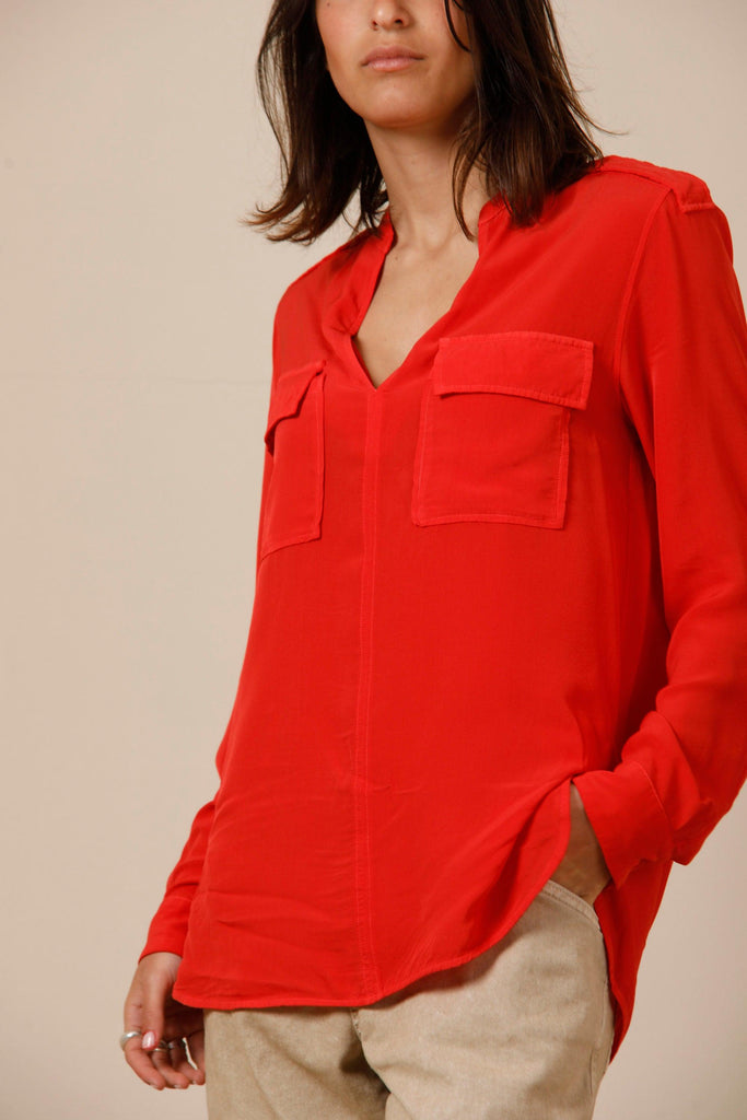 Emma Summer Chemise manches longues femme avec poches en viscose
