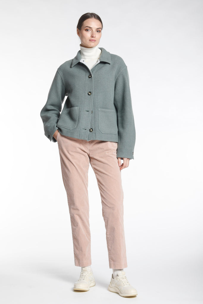 Image 3 de veste pour femme en laine modèle Irma couleur vert d'eau de Mason's 