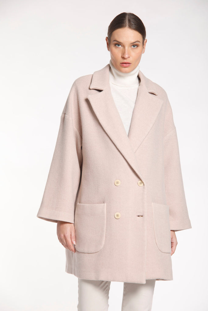 Image 1 d'un manteau femme en laine rose clair modèle Noemi par Mason's.