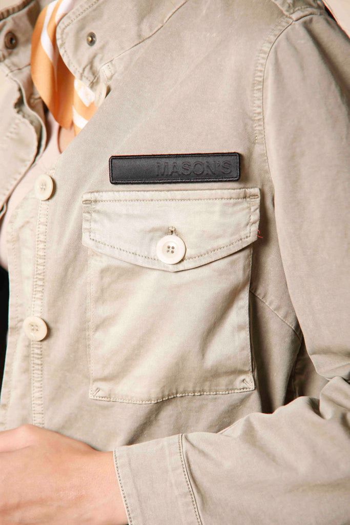 immagine 2 di field jacket donna in cotone con patch modello eva colore corda di Mason's 