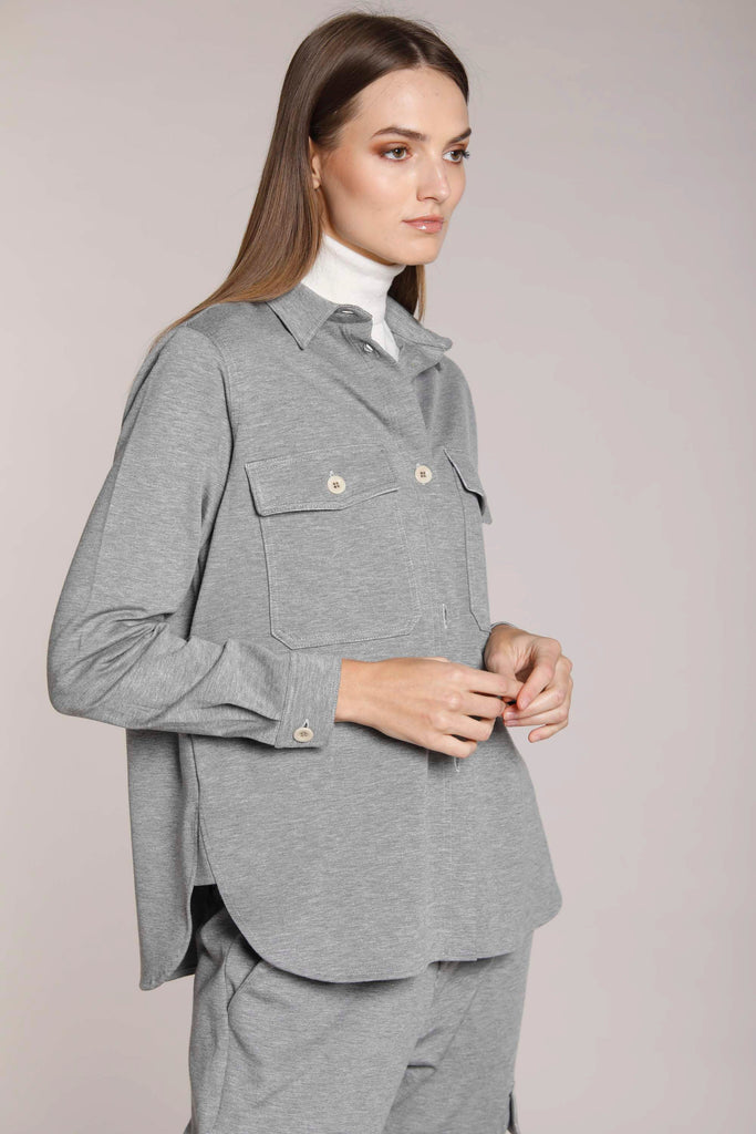 Immagine 4 di giacca da donna in jersey tecnico, colore grigio, modello City Field di Mason's