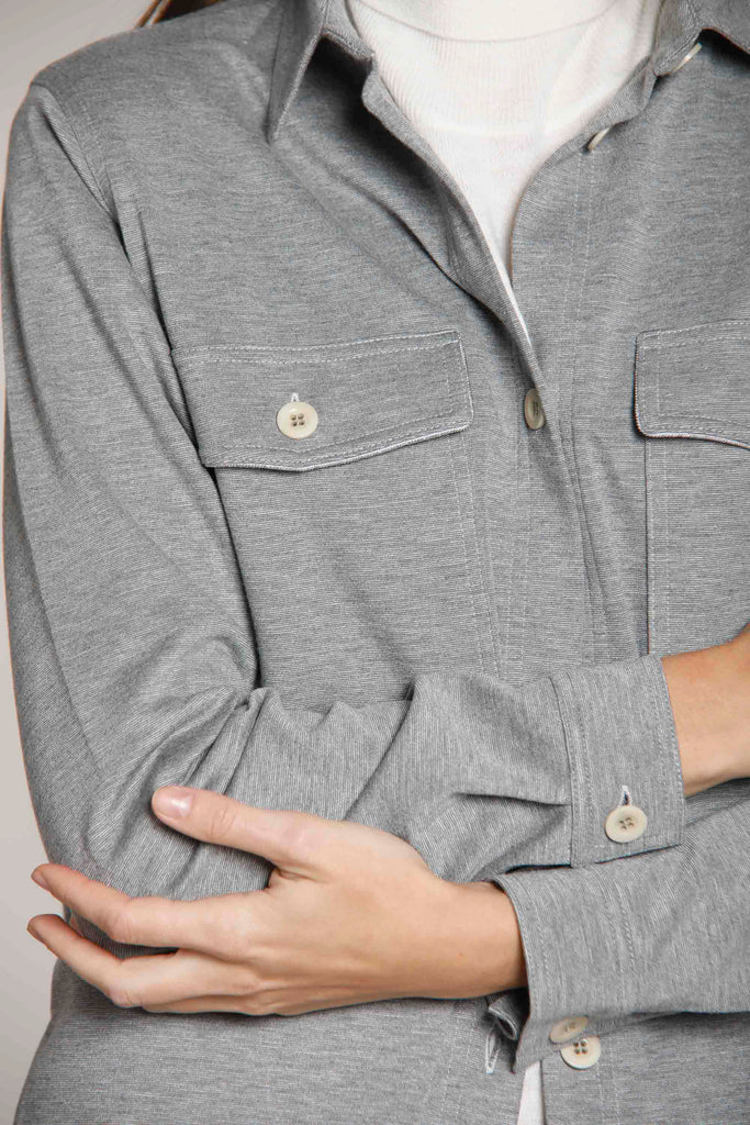 Immagine 3 di giacca da donna in jersey tecnico, colore grigio, modello City Field di Mason's