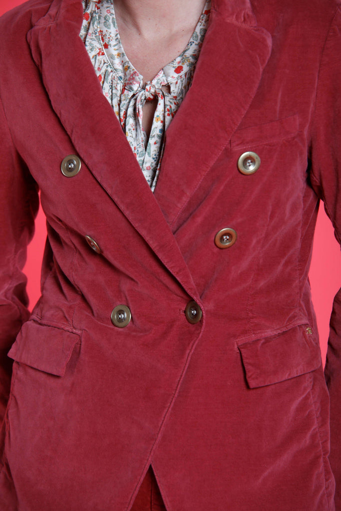 Immagine 4 di blazer doppiopetto donna in velluto color rubino modello Caroline di Mason's