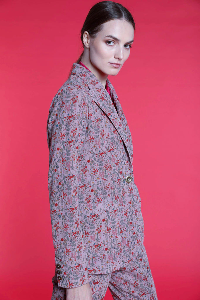 Image 4 d'un blazer femme en velours poudré à motif fleuri modèle Theresa par Mason's