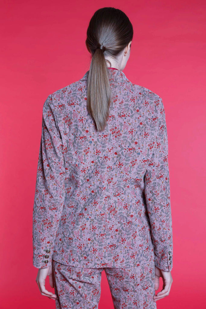 Image 6 d'un blazer femme en velours poudré à motif fleuri modèle Theresa par Mason's