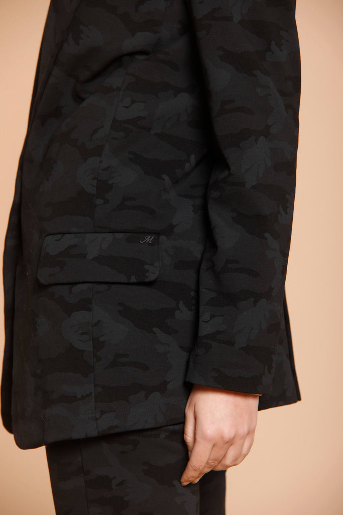 Image 3 de veste femme en jersey noir avec motif pattern modèle Letizia de Mason's 