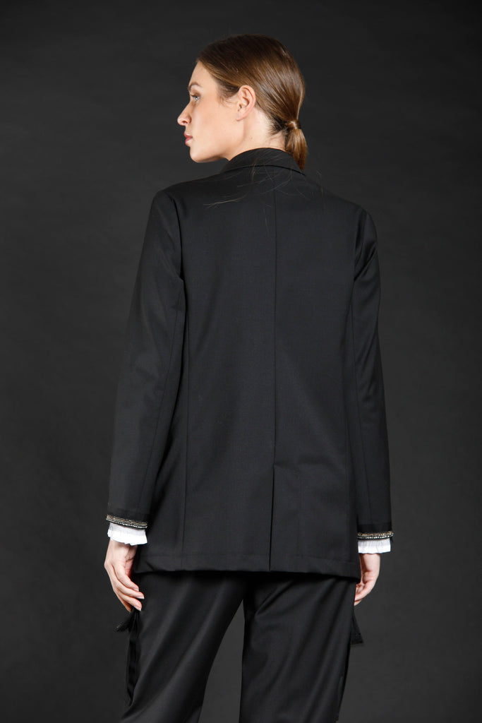 image 3 de veste femme en laine et viscose couleur noire modèle Letizia de Mason's