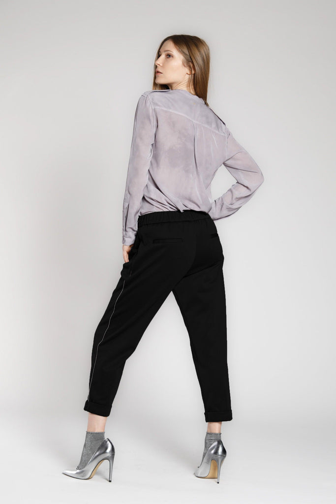 image 4 di pantalon femme en jersey relaxed couleur noir  Easy Jogger de Mason’s 