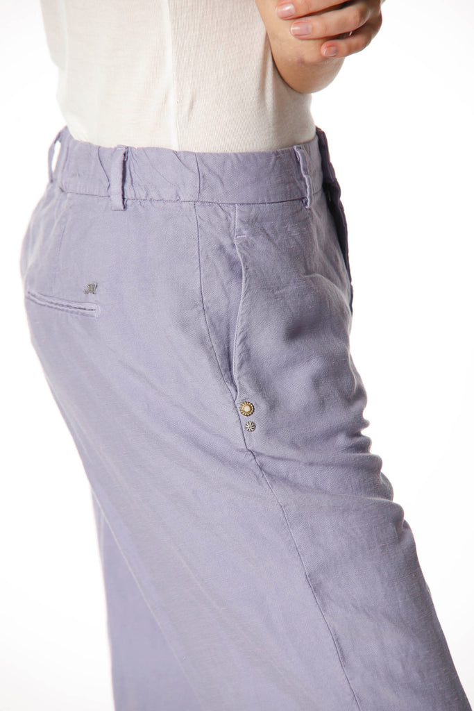 Linda Summer Pantalon chino femme en tencel et lin décontracté