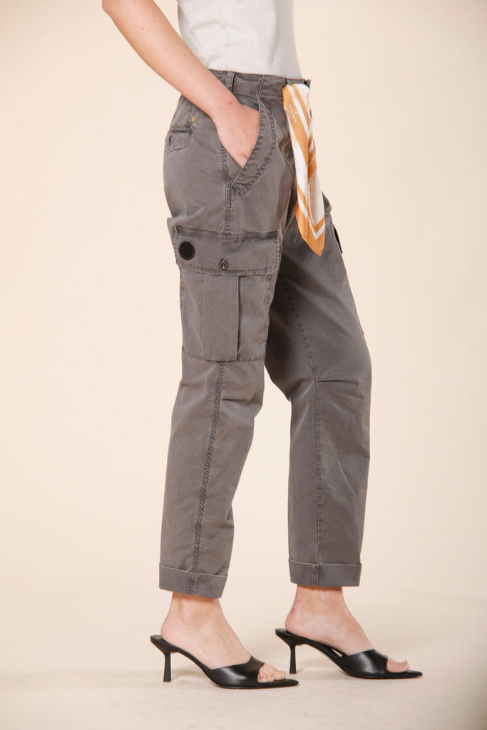 image 5 de pantalon cargo femme en twill de coton modèle judy archivio W en marron clair relaxed de Mason's