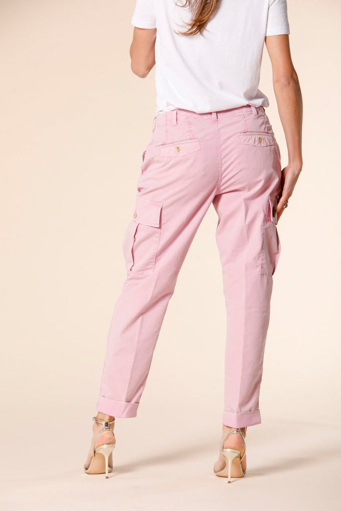 image 4 de pantalon cargo femme en twill de coton modèle judy archivio W en lilas relaxed de Mason's
