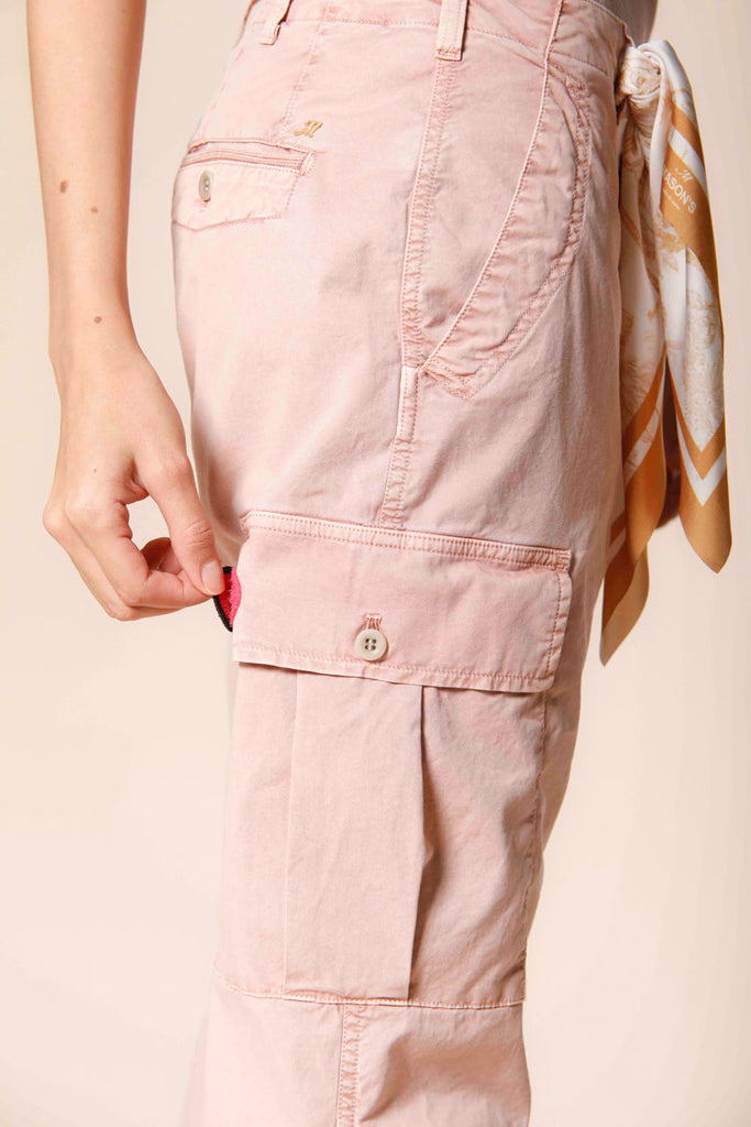 image 2 de pantalon cargo femme en twill de coton modèle judy archivio W en rose relaxed de Mason's
