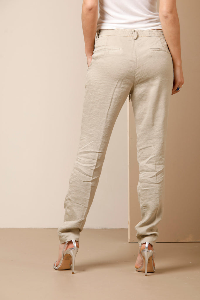 New York Jog Pantalon chino femme en lin mélangé regular