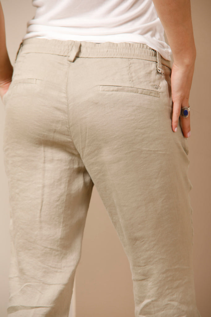 New York Jog Pantalon chino femme en lin mélangé regular