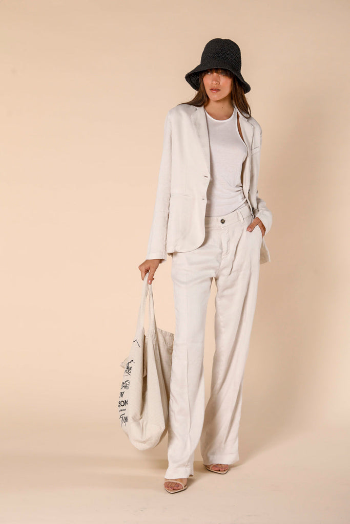 image 2 de pantalon chino femme en lin modèle new york straight en stuc de mason's 