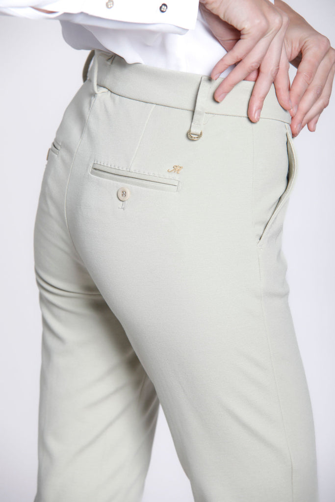 immagine 4 di pantalone chino donna in jersey colore panna modello New York Slim di Mason's