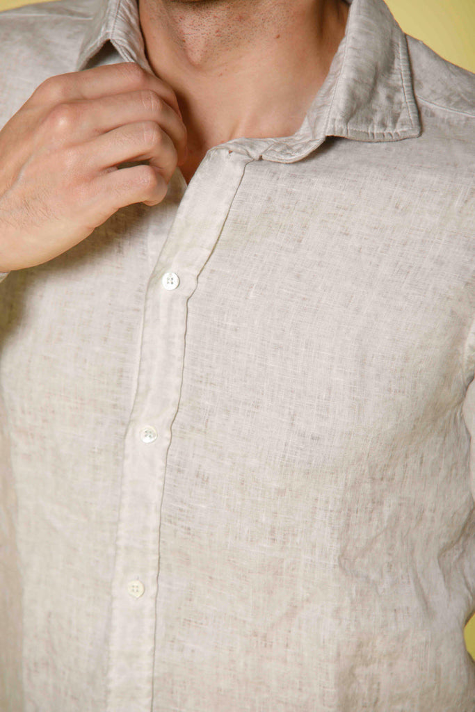 Image 3 de chemise homme à manche longue en lin chanvre modéle Torino par Mason's