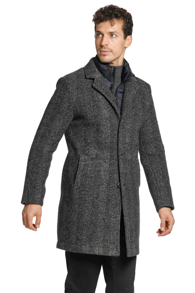 Los Angeles Manteau homme en laine avec motif résca