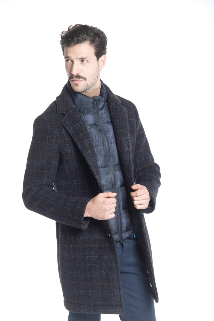 Los Angeles Manteau homme en laine avec motif galles délavé