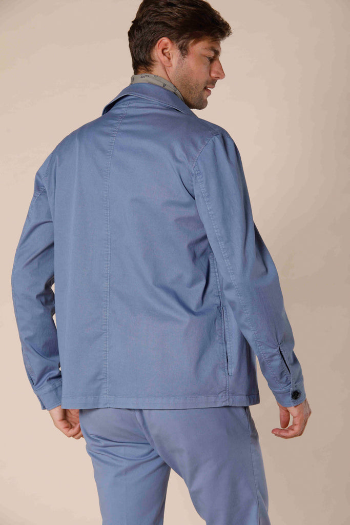 Image 5 du veste chemise homme en coton et tencel azur modéle Summer Jacket par Mason's