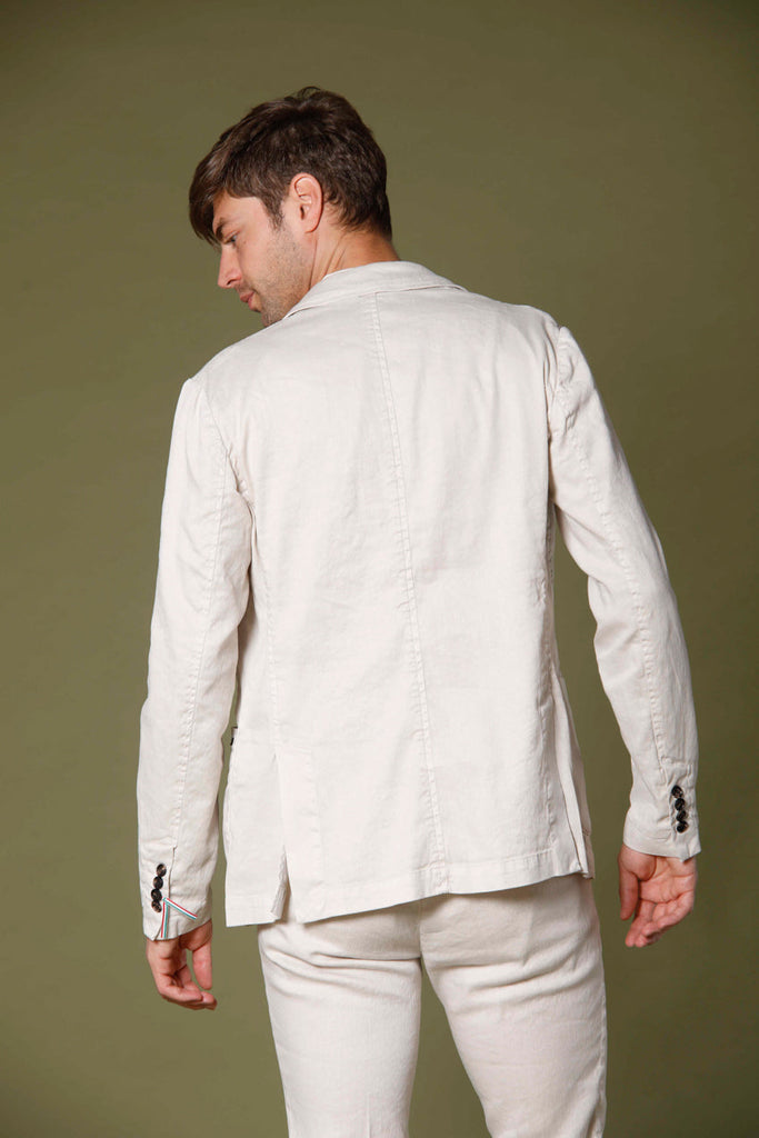 Immagine 4 di blazer uomo in twill di lino e cotone color stucco modello Da Vinci Summer di Mason's