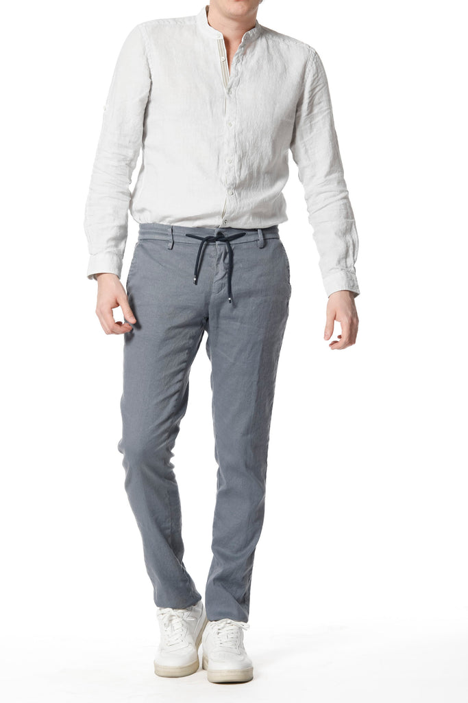 Milano Jogger pantalon de jogging chino homme en lin et coton coupe extra slim