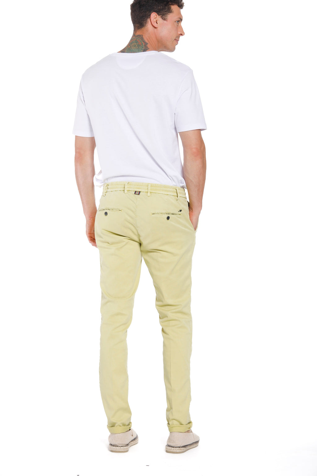 Milano Jogger pantalone chino jogger uomo in cotone e tencel extra slim fit